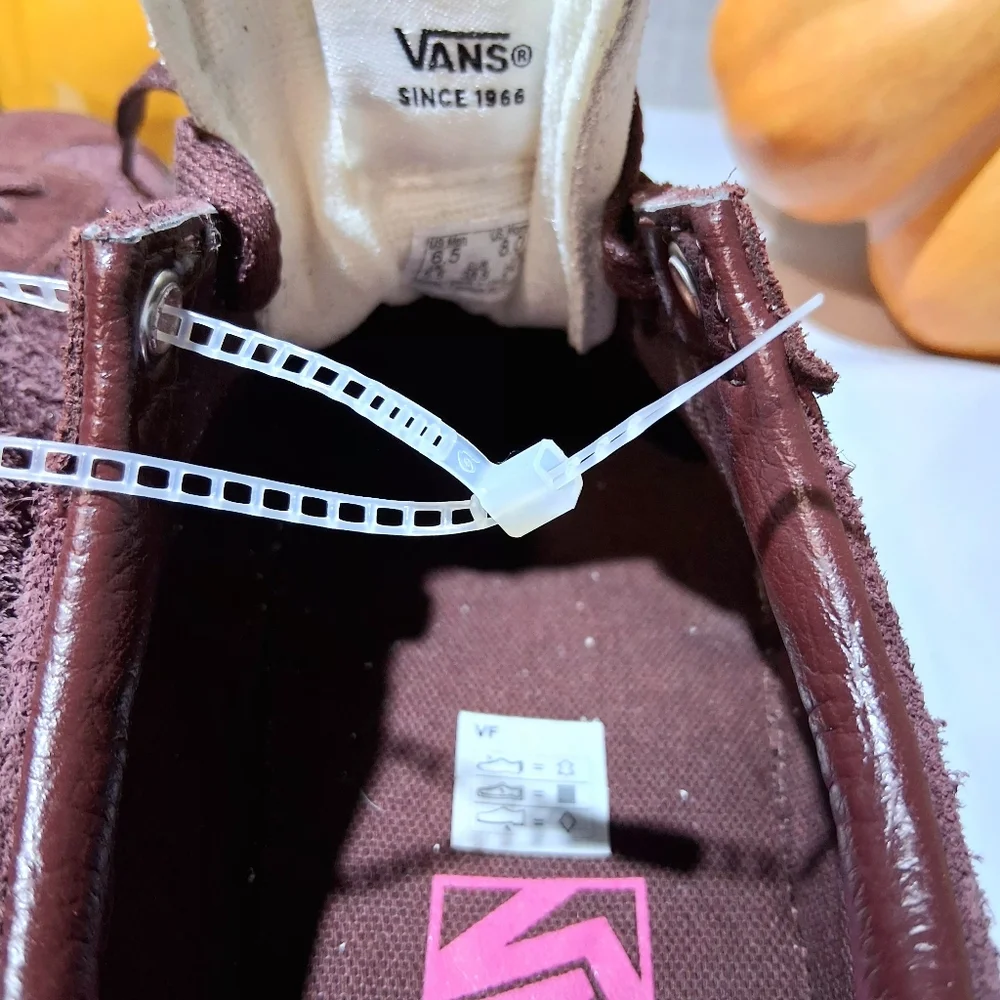 Vans Maroon Suede Sneakers with Pink Side Stripe
